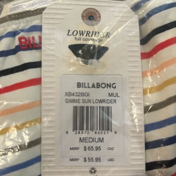 Billabong Gimme Sun Lowrider Bikini Bottom Size M Multicolor Stripe - Picture 7 of 8